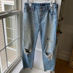 A&F Distressed Mom Jean
